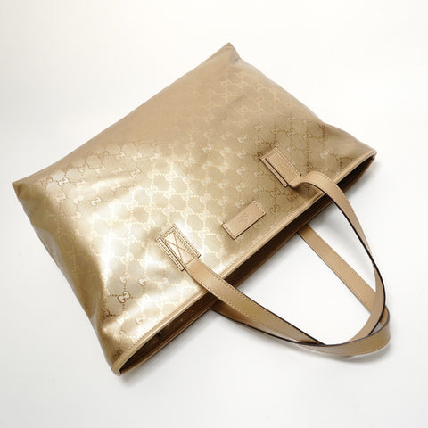 GUCCI GG Imprime PVC Tote Bag gold WS27975