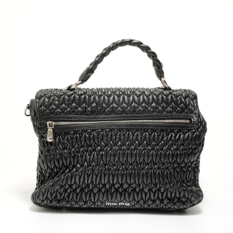 Miu Miu Matrasse leather Handbag black WS27978