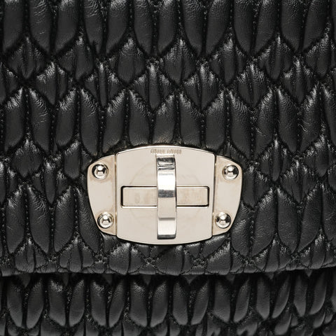 Miu Miu Matrasse leather Handbag black WS27978