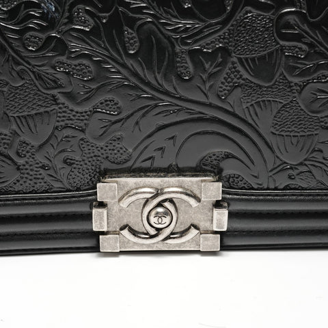CHANEL Item No. 19 Boy Chanel Embossed Shoulder Bag black WS27982