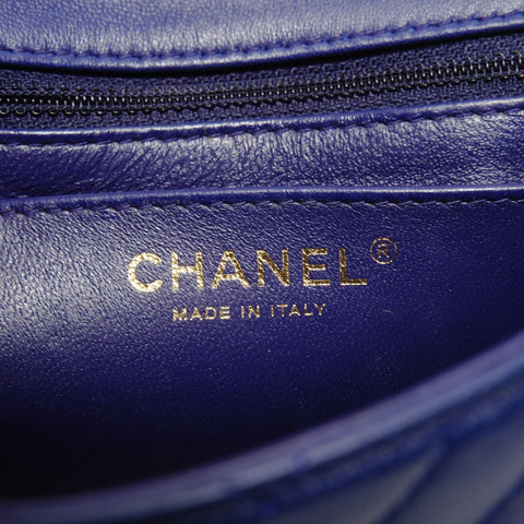 CHANEL Item No. 21, 2015-2016 Chevron Lambskin Shoulder Bag blue WS27983