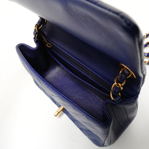 CHANEL Item No. 21, 2015-2016 Chevron Lambskin Shoulder Bag blue WS27983