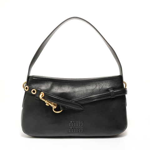 Miu Miu Aventure Nappa Leather Shoulder Bag black WS27984