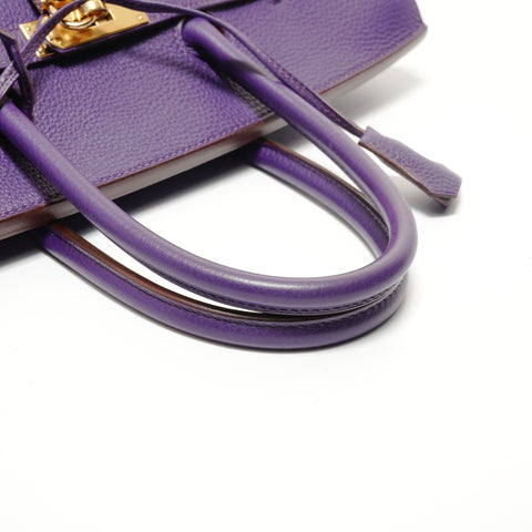 HERMES � P stamp, 2012 Birkin 35, Togo leather, Iris pattern, inside stitching Handbag purple WS27985