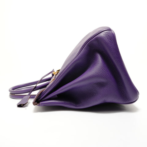 HERMES � P stamp, 2012 Birkin 35, Togo leather, Iris pattern, inside stitching Handbag purple WS27985