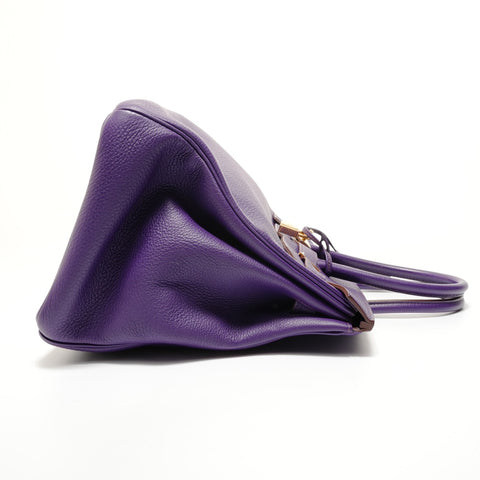 HERMES � P stamp, 2012 Birkin 35, Togo leather, Iris pattern, inside stitching Handbag purple WS27985