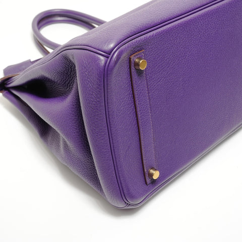 HERMES � P stamp, 2012 Birkin 35, Togo leather, Iris pattern, inside stitching Handbag purple WS27985