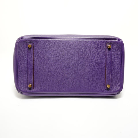 HERMES � P stamp, 2012 Birkin 35, Togo leather, Iris pattern, inside stitching Handbag purple WS27985