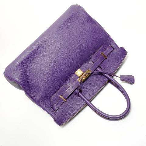 HERMES � P stamp, 2012 Birkin 35, Togo leather, Iris pattern, inside stitching Handbag purple WS27985