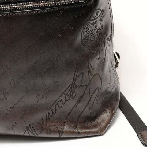 BERLUTI Time Off Scritto Swipe Leather Backpack  Daypack Brown WS27988