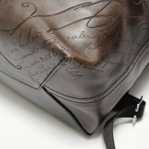 BERLUTI Time Off Scritto Swipe Leather Backpack Â· Daypack Brown WS27988