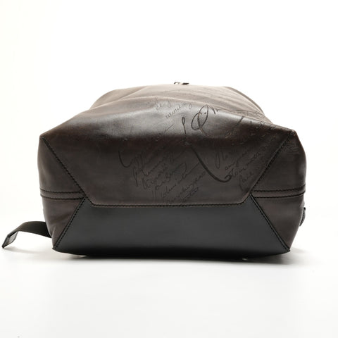 BERLUTI Time Off Scritto Swipe Leather Backpack Â· Daypack Brown WS27988