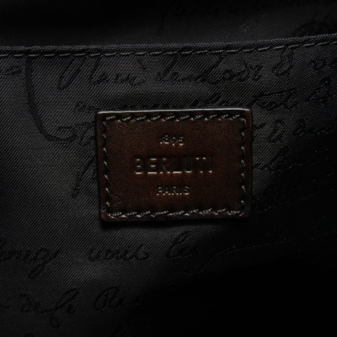 BERLUTI Time Off Scritto Swipe Leather Backpack  Daypack Brown WS27988
