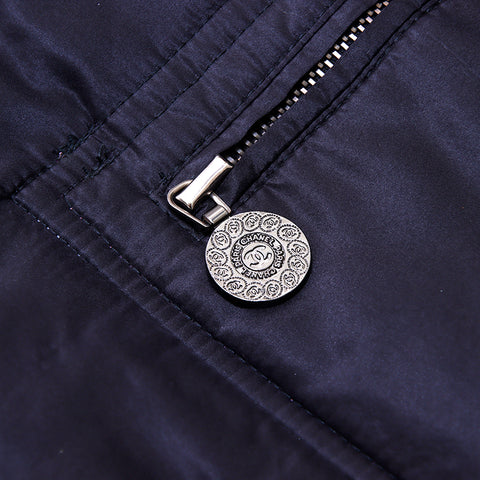 香奈儿可可纽扣尺寸38 2000s blouson silk黑色WS2798