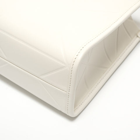 PRADA Symbol Topstitch Handbag white WS27991