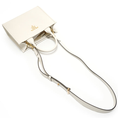 PRADA Symbol Topstitch Handbag white WS27991