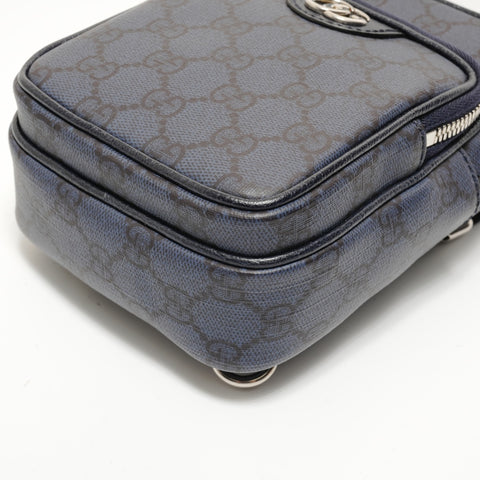 GUCCI Ophidia PVC Shoulder Bag Navy WS27993