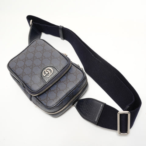 GUCCI Ophidia PVC Shoulder Bag Navy WS27993