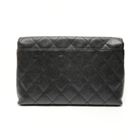 CHANEL Series 7 Caviar Skin Matelass Metal Gold Shoulder Bag black WS27995
