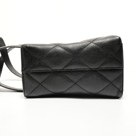 CHANEL Series 7 Caviar Skin Matelass Metal Gold Shoulder Bag black WS27995