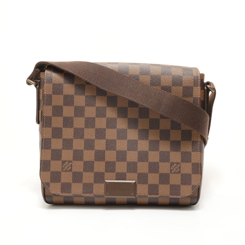 LOUIS VUITTON 2016 Damier District PM Shoulder Bag Brown WS27998