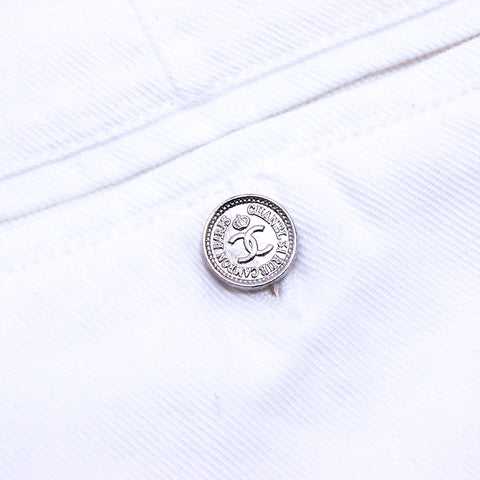 CHANEL COCO Button 2000s Denim pants denim white WS2799