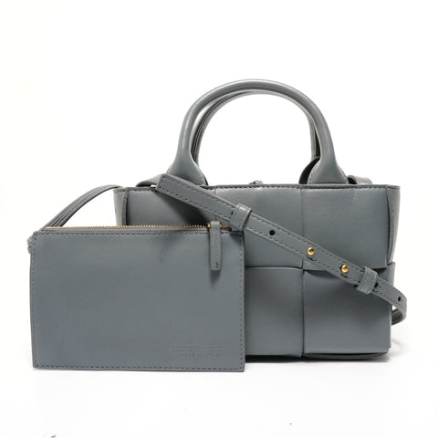BOTTEGAVENETA Maxi INTRECCIATO Mini Arco 2-way Handbag gray WS28000