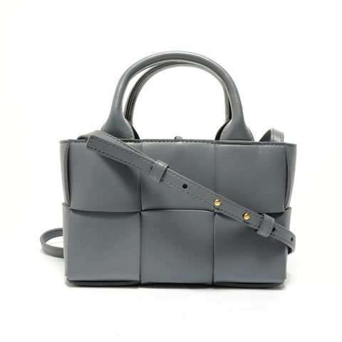 BOTTEGAVENETA Maxi INTRECCIATO Mini Arco 2-way Handbag gray WS28000
