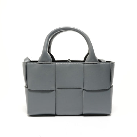 BOTTEGAVENETA Maxi INTRECCIATO Mini Arco 2-way Handbag gray WS28000