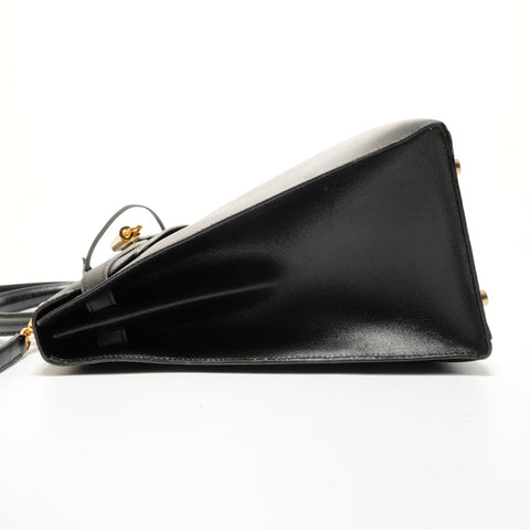 HERMES Kelly 35 Box Calf Leather, � B stamp, 1998 Handbag black WS28001