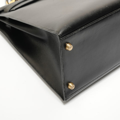 HERMES Kelly 35 Box Calf Leather, � B stamp, 1998 Handbag black WS28001