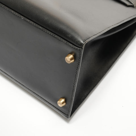 HERMES Kelly 35 Box Calf Leather, � B stamp, 1998 Handbag black WS28001