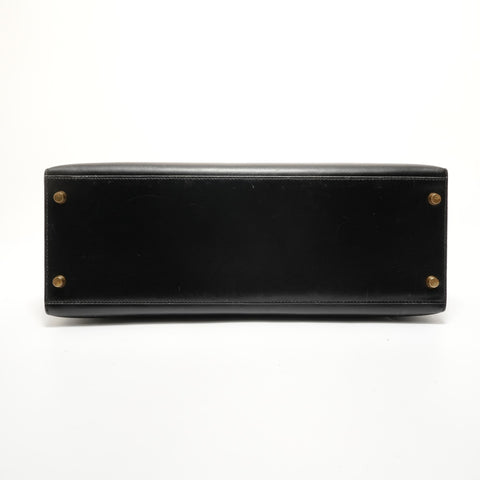 HERMES Kelly 35 Box Calf Leather, � B stamp, 1998 Handbag black WS28001