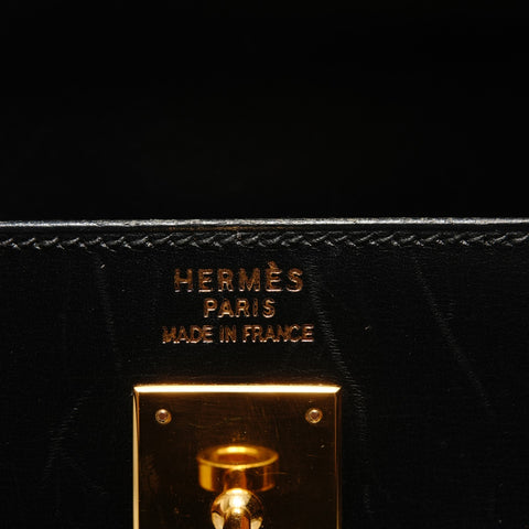 HERMES Kelly 35 Box Calf Leather, � B stamp, 1998 Handbag black WS28001
