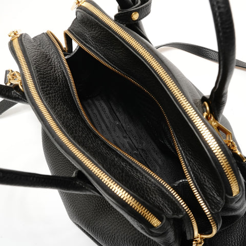 PRADA Vitello Daino 2-way Leather Handbag black WS28002