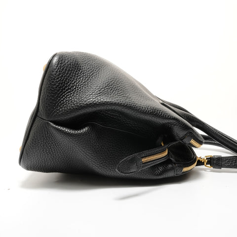 PRADA Vitello Daino 2-way Leather Handbag black WS28002