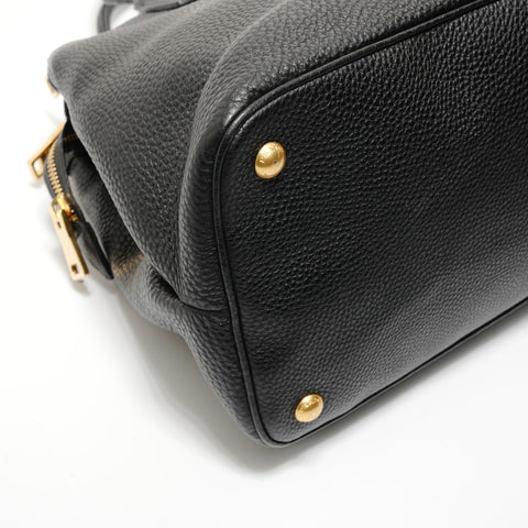 PRADA Vitello Daino 2-way Leather Handbag black WS28002