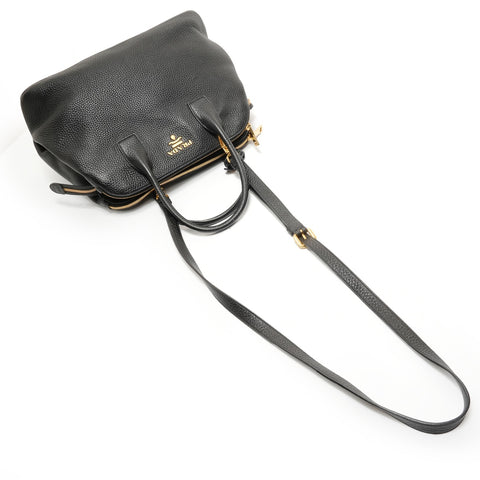 PRADA Vitello Daino 2-way Leather Handbag black WS28002