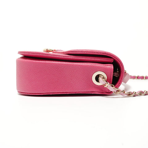 CHANEL 25 Series CC Coil 2-Way Chain Shoulder Bag pink WS28003