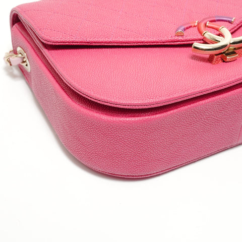 CHANEL 25 Series CC Coil 2-Way Chain Shoulder Bag pink WS28003