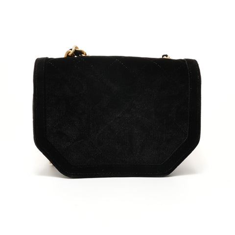 CHANEL 2022-2025 Velour Matelass Shoulder Bag black WS28006
