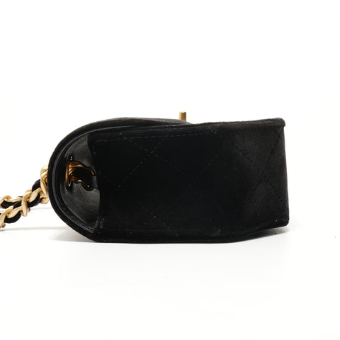 CHANEL 2022-2025 Velour Matelass Shoulder Bag black WS28006