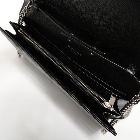 YVES SAINT LAURENT Cassandra Matrasse Chain Wallet Umhängetasche schwarz WS28011