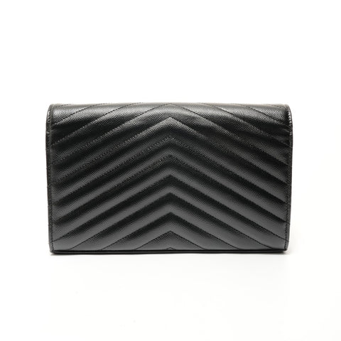 YVES SAINT LAURENT Cassandra Matrasse Chain Wallet Umhängetasche schwarz WS28011