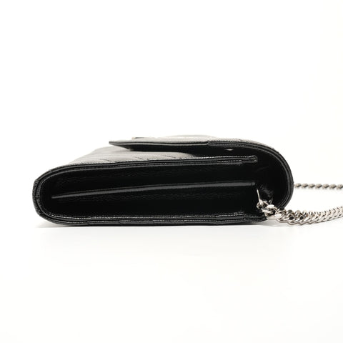 YVES SAINT LAURENT Cassandra Matrasse Chain Wallet Umhängetasche schwarz WS28011