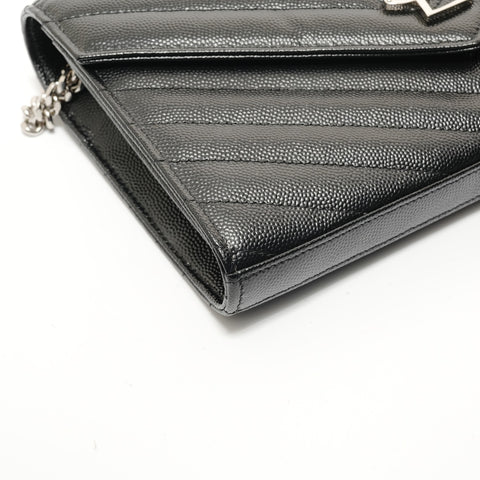 YVES SAINT LAURENT Cassandra Matrasse Chain Wallet Umhängetasche schwarz WS28011