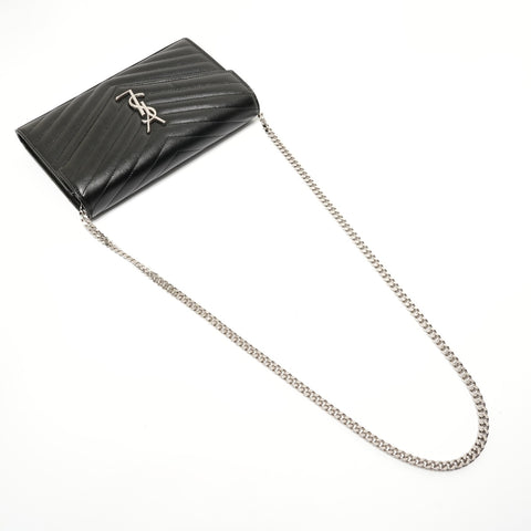 YVES SAINT LAURENT Cassandra Matrasse Chain Wallet Umhängetasche schwarz WS28011