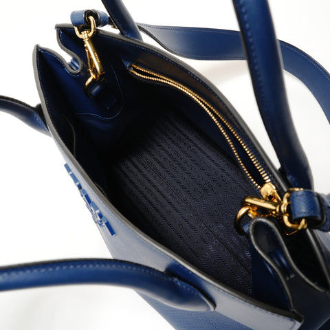 PRADA Saffiano 2WAY Tote Bag Handbag blue WS28012