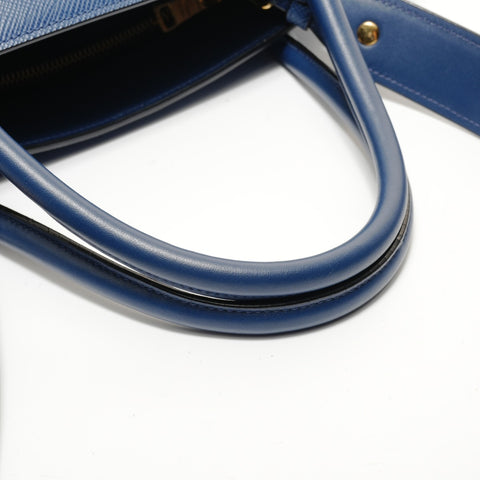 PRADA Saffiano 2WAY Tote Bag Handbag blue WS28012
