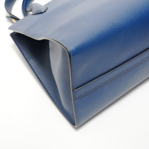 PRADA Saffiano 2WAY Tote Bag Handbag blue WS28012
